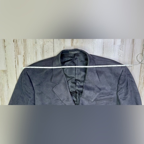 Andrew Fezza Suede Blazer 46R Black 3 Button Jacket - Picture 11 of 11